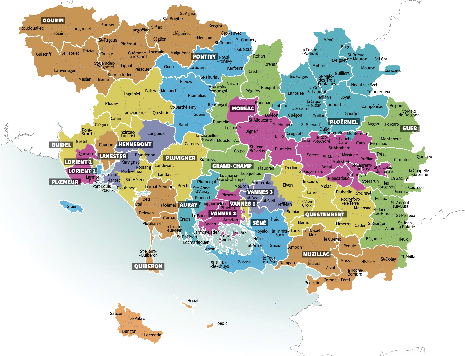Carte du Morbihan